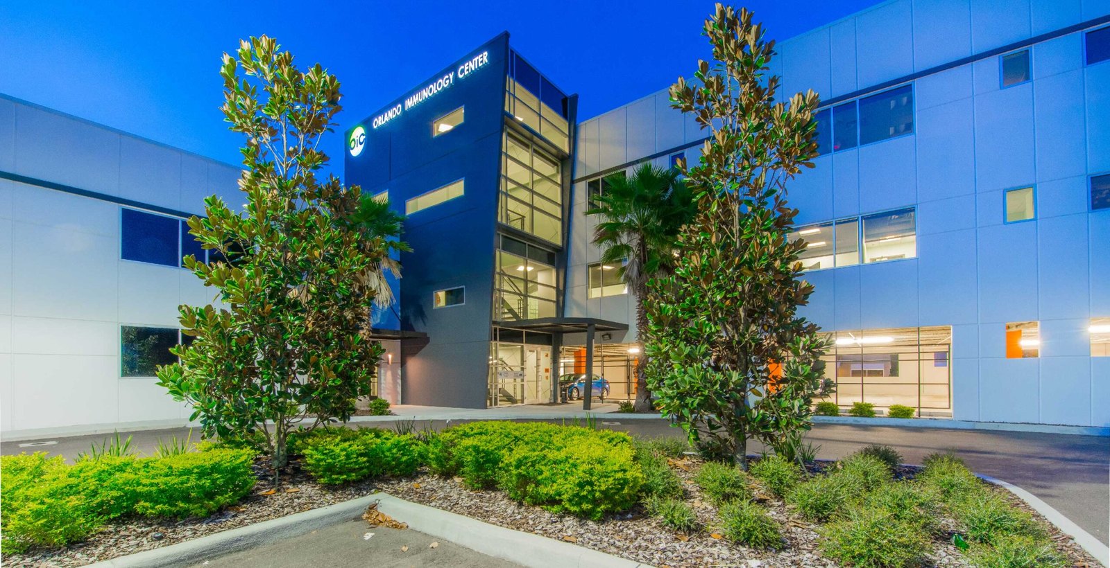 Orlando Immunology Center building and reception